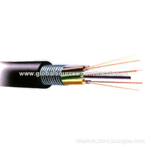 Fiber-optic Cable, Bullet-resistant, Double-sided PE Corrugated Steel GYTS Cable, OEM Orders
